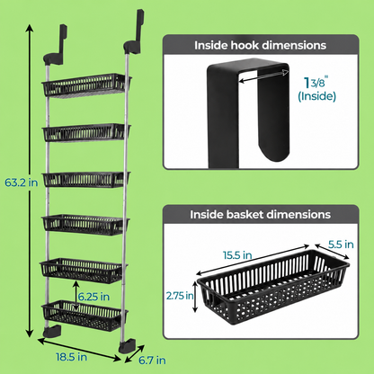6-Tier Over-the-Door Organizer Rack